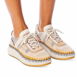 Chloe women's nama woven platform low top sneakers, size 11